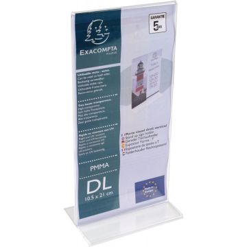 Porte-affiches vertical droit 2 faces 1/3 de 210x297mm