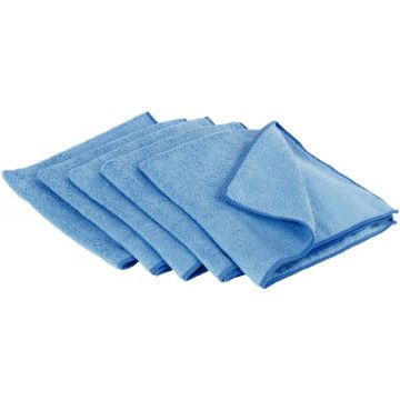 Paquet de 5 lavettes microfibres bleues