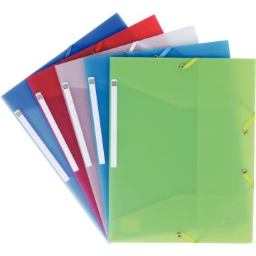 Chemise 3 rabats à élastiques CHROMALINE en polypropylène translucide, coloris assortis