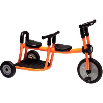 Bi-tricycle 2/4ans 2 places orange