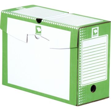 Paquet de 25 boîtes à archives, carton rigide, dos 15 cm vert