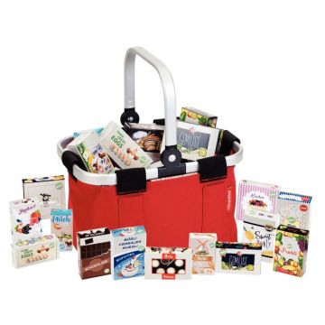 Panier de courses garni en tissu