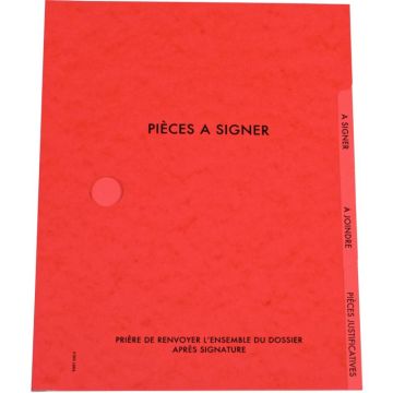 Parapheur 3 compartiments, rouge