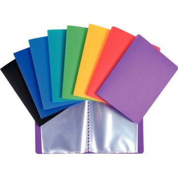 Lot de 20 protège-documents 40 vues en polypropylène, format 11x15 cm, coloris assortis