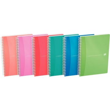 Cahier à reliure intégrale MY COLOURS couverture en polypropylène 180 pages format A4 quadrillé 5x5