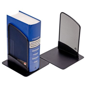 Lot de 2 serre-livres MESH en métal noir