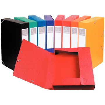 Carton de 10 boîtes de classement CARTOBOX en carte lustrée 7/10ème, dos de 40 mm, coloris assortis