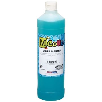 Flacon de 1 litre de colle bleutée M'COLLE