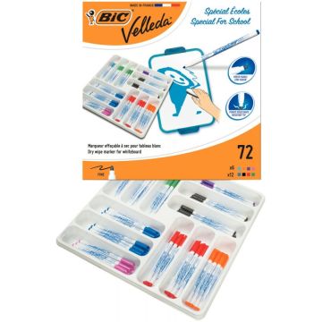Classpack de 72 feutres Velleda 1721 pointe fine assortis