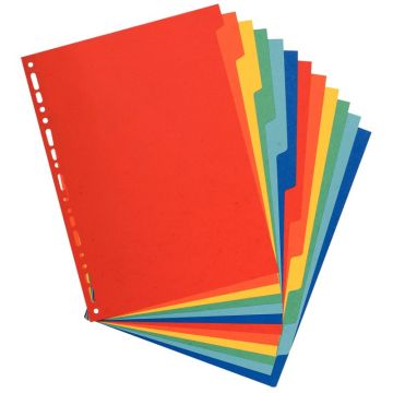 Jeu de 12 intercalaires en carte lustrée 400g, format A4