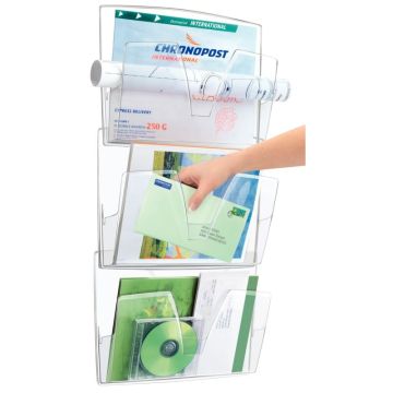 Lot de 3 corbeilles murales transparentes