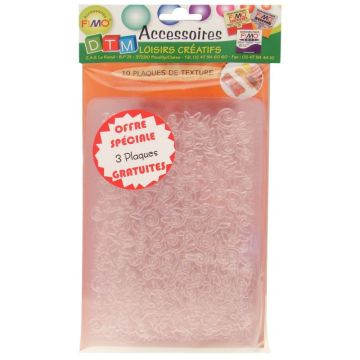 Lot de 10 plaques de texture assorties pour pâte à modeler FIMO, assortiment n°1
