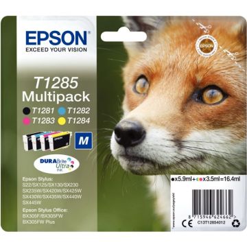 Epson RENARD pack de de 4 cartouches jet d'encre noire, cyan, magenta et jaune authentique (T128540)