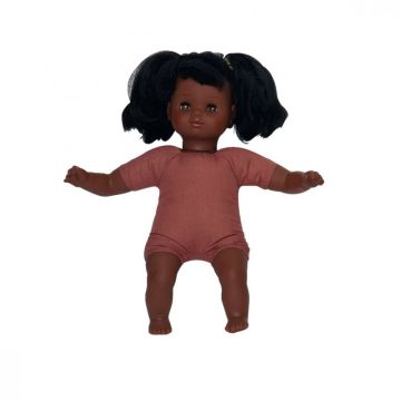 Poupon fille africaine avec cheveux corps tissu 32 cm