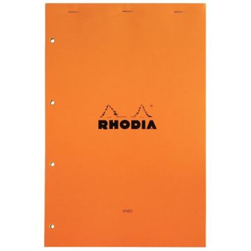 Bloc de bureau RHODIA 80 feuilles perforées, format A4+, papier ligné 7 mm jaune 80g