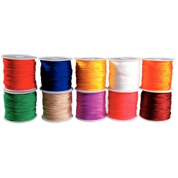 Lot de 10 bobines de cordon couleurs 18 mètres couleurs assorties