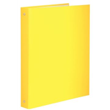 Classeur plastifié pour format A4, 4 anneaux ronds diamètre 30 mm, dos 40 mm, jaune