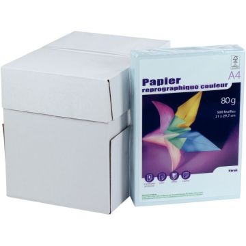 Carton de 5 ramettes de 500 feuilles format A4 80g bleu FIRST