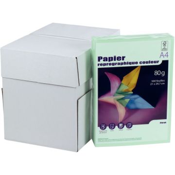 5 ramettes de 500 feuilles format A4 80g vert FIRST