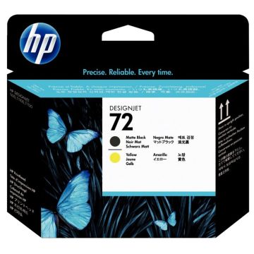 HP 72 tête d'impression noire mat et jaune authentique (C9384A)