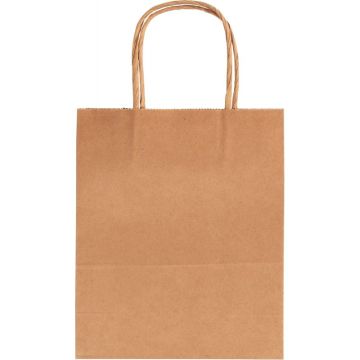 Lot de 20 sacs en kraft brun, 18x21x8 cm