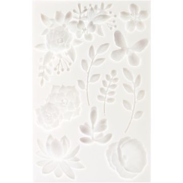 Lot de 2 moules silicone tropical et Floral 20 x 13 cm