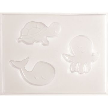 Moule pour 3 mini savons, animaux aquatiques