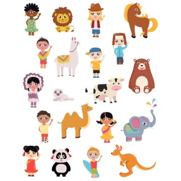 Pochette de 240 gommettes enfants du monde