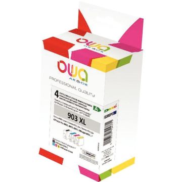 OWA lot 4 cartouches encre NCMJ haute capacité remanufacturées compatibles HP 903XL 3HZ51AE