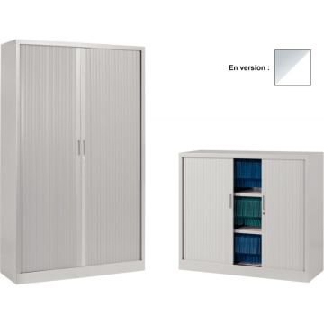 Armoire à rideaux monobloc haute H198cm corps alu/rideaux érable