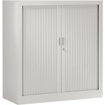 Armoire à rideaux basse 2 tablettes H100cm Generic+ Gris