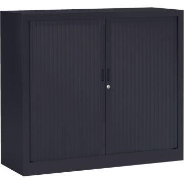 Armoire à rideaux basse 2 tablettes H100cm Generic+ Anthracite