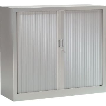 Armoire à rideaux basse 2 tablettes H100cm Generic+ Aluminium
