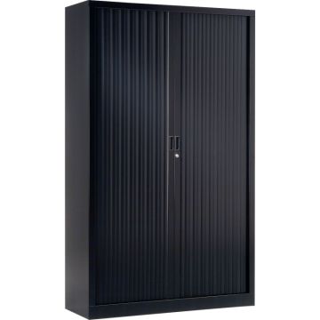 Armoire à rideaux haute 4 tablettes H198cm Generic+ Noir