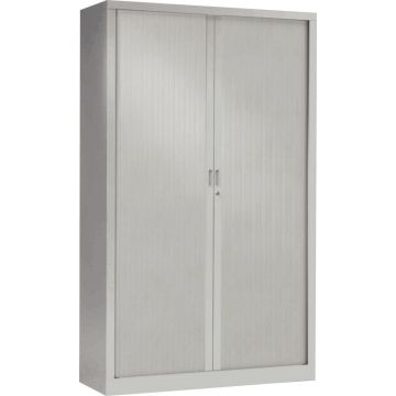 Armoire à rideaux haute 4 tablettes H198cm Generic+ Gris