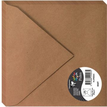 Paquet de 20 enveloppes Pollen Clairefontaine format 165x165mm 120g kraft