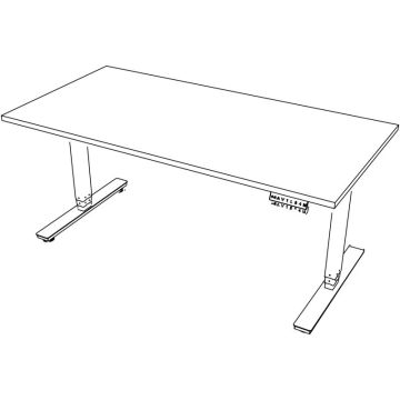 Bureau individuel Slade L160xP80cm plateau blanc/piètement blanc