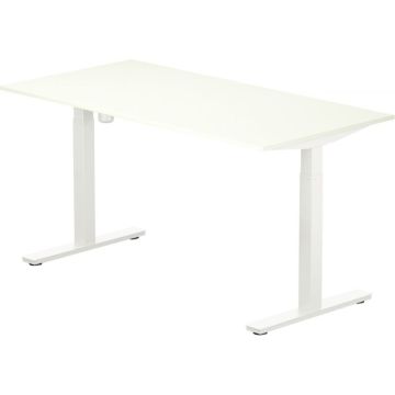 Bureau à réglage électrique Guera 2 L140xP80cm plateau blanc/piètement blanc