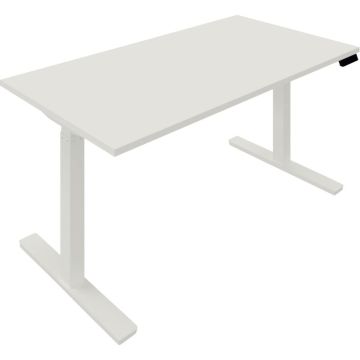 Bureau à réglage électrique Guera 2 L160xP80cm plateau blanc/piètement blanc