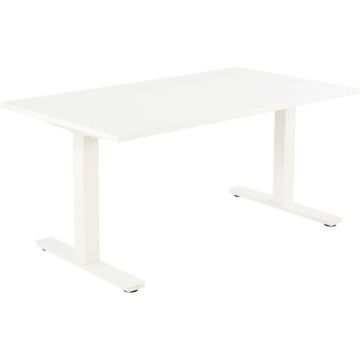 Bureau assis debout L160 cm Boost plateau blanc/piètement blanc