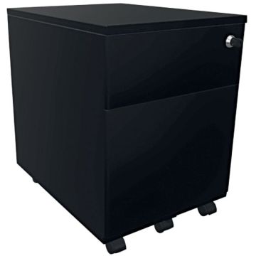 Caisson mobile métal 3 tiroirs Elyos plateau noir/corps noir Caissons pour bureau