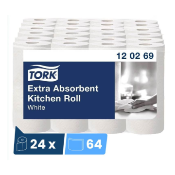 Lot de 24 rouleaux essuie-tout TORK 2 plis