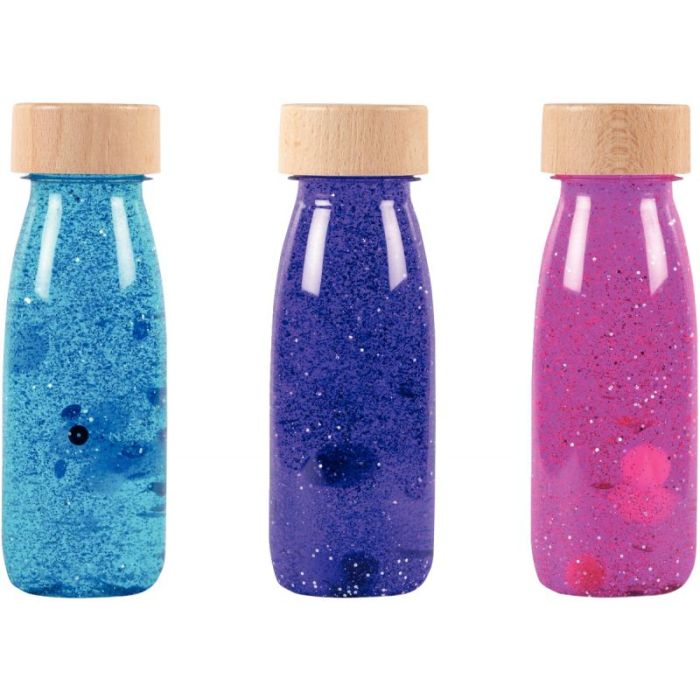 Pack de 3 bouteilles sensorielles PETIT BOUM, magie Jouets educatifs bois et plastique
