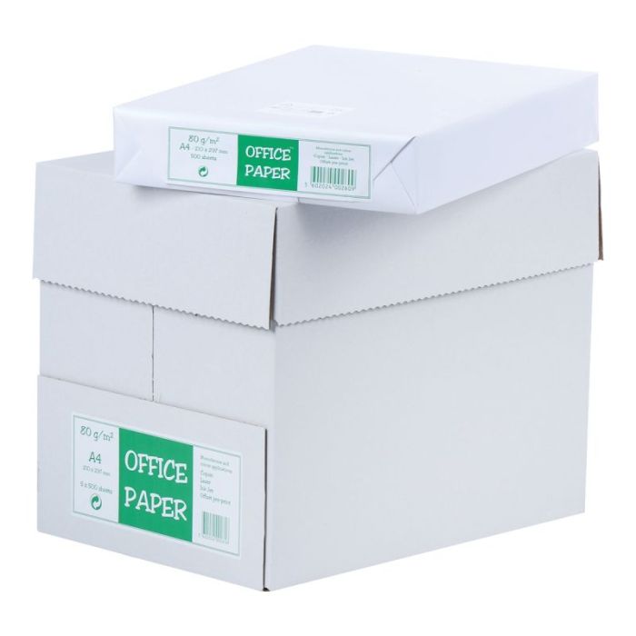 Carton de 5 ramettes de 500 feuilles format A4 80g blanc économique Papiers reprographiques blanc 80g