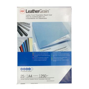 Paquet de 25 couvertures grain cuir 250 gr/m² format A4 bleu