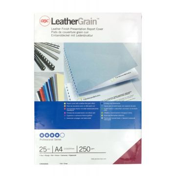 Paquet de 25 couvertures grain cuir 250 gr/m² format A4 rouge
