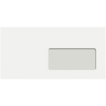 Boite de 500 enveloppes blanches 110x220mm 80g bande siliconée fenêtre 45x100mm