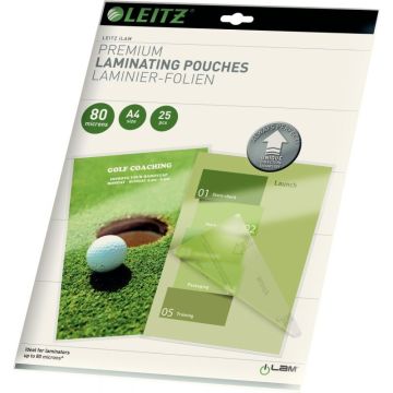 Paquet de 25 pochettes pour plastification à chaud Leitz Ilam UDT A4 80µ