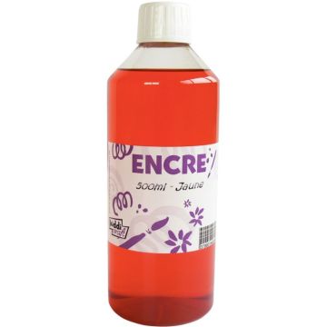 Flacon 500 ml d'encre à dessiner, coloris jaune
