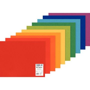 Paquet de 10 feuilles mi-teintes 50x65cm couleurs vives